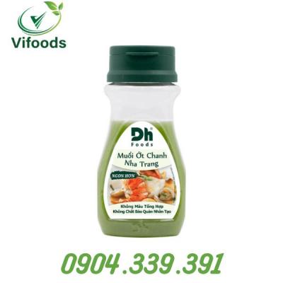 Giá sỉ đại lý, nhà phân phối Muối Ớt Chanh Nha Trang DH Food	200g-Thùng 24 Chai