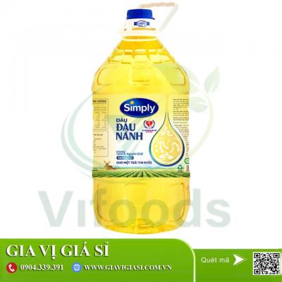 Giá sỉ Dầu đậu nành nguyên chất Simply can 5 lít- Thùng 4 Can